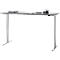 Bureau, elektrisch in hoogte verstelbaar, T-poot zonder dwarsbalk, B 1800 x D 800 x H 605-1265 mm, grafiet/zilver