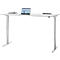Bureau, elektrisch in hoogte verstelbaar, T-poot zonder dwarsbalk, B 1800 x D 800 x H 605-1265 mm, lichtgrijs/zilver