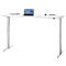 Bureau, elektrisch in hoogte verstelbaar, T-poot zonder dwarsbalk, B 1800 x D 800 x H 605-1265 mm, wit/zilver