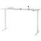 Bureau, elektrisch in hoogte verstelbaar, T-poot zonder traverse, B 1800 x D 800 x H 605-1265 mm, lichtgrijs/wit