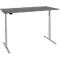 Bureau, elektrisch in hoogte verstelbaar, T-voet, B 1600 x D 800 x H 620-1270 mm, alu grafiet/wit + memoryschakelaar