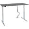Bureau, elektrisch in hoogte verstelbaar, T-voet, H 620-1270 mm, grafiet/wit aluminium + memory control en gratis Quadro kabelslang