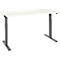 Bureau ERGO-T 2.0 - elektrisch in hoogte verstelbaar - B 1600 x D 800 x H 715-1205 mm - T-voet antraciet - wit - ons merk Schäfer Shop Select