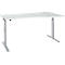 Bureau ERGO-T 2.0 - elektrisch in hoogte verstelbaar - vrije vorm aanbouw rechts - B 1800 x H 715-1205 mm - T-voet blank alu - lichtgrijs - ons merk Schäfer Shop Select