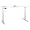 Bureau, hauteur réglable électriquement, piétement en T, L 1600 x P 800 x H 615-1275 mm, blanc/alu blanc