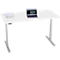 Bureau, hauteur réglable électriquement, piétement en T, L 1600 x P 800 x H 615-1275 mm, blanc/alu blanc