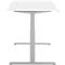 Bureau, hauteur réglable électriquement, piétement en T, L 1600 x P 800 x H 615-1275 mm, blanc/alu blanc