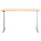 Bureau, hauteur réglable électriquement, piétement en T, L 1600 x P 800 x H 615-1275 mm, érable/alu blanc