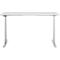 Bureau, hauteur réglable électriquement, piétement en T, L 1600 x P 800 x H 615-1275 mm, gris clair/alu blanc