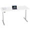 Bureau, hauteur réglable électriquement, piétement en T, L 1800 x P 800 x H 615-1275 mm, blanc/alu blanc