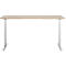 Bureau, hauteur réglable électriquement, piétement en T, L 1800 x P 800 x H 615-1275 mm, chêne/alu blanc