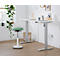 Bureau, hauteur réglable électriquement, rectangulaire, pied en T, L 1300 x P 650 x H 720-1200 mm, blanc/argenté