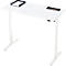 Bureau, hauteur réglable électriquement, rectangulaire, pied en T, L 1300 x P 650 x H 720-1200 mm, blanc/blanc