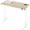 Bureau, hauteur réglable électriquement, rectangulaire, pied en T, L 1300 x P 650 x H 720-1200 mm, décor chêne/blanc