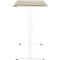 Bureau, hauteur réglable électriquement, rectangulaire, pied en T, L 1300 x P 650 x H 720-1200 mm, décor chêne/blanc