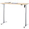 Bureau, hauteur réglable électriquement, rectangulaire, pied en T, L 1300 x P 650 x H 720-1200 mm, décor érable/argenté