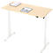 Bureau, hauteur réglable électriquement, rectangulaire, pied en T, L 1300 x P 650 x H 720-1200 mm, décor érable/blanc