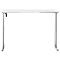 Bureau, hauteur réglable électriquement, rectangulaire, pied en T, L 1600 x P 800 x H 720-1200 mm, blanc/argenté