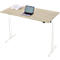 Bureau, hauteur réglable électriquement, rectangulaire, pied en T, L 1600 x P 800 x H 720-1200 mm, décor chêne/blanc