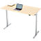 Bureau, hauteur réglable électriquement, rectangulaire, pied en T, L 1600 x P 800 x H 720-1200 mm, décor érable/argenté