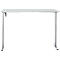 Bureau, hauteur réglable électriquement, rectangulaire, pied en T, L 1600 x P 800 x H 720-1200 mm, gris clair/argenté