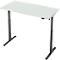 Bureau, hauteur réglable électriquement, rectangulaire, piétement en T, L 1300 x P 650 x H 720-1200 mm, gris clair/noir