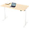 Bureau, hauteur réglable électriquement, rectangulaire, piétement en T, L 1600 x P 800 x H 720-1200 mm, décor érable/blanc
