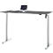 Bureau, hauteur réglable électriquement, rectangulaire, piétement en T, L 1600 x P 800 x H 720-1200 mm, graphite/argenté