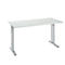 Bureau Home Office MOXXO IQ, rectangulaire, pieds en C, L 1300 x P 650 x H 735 mm, alu gris clair/blanc RAL 9006 