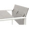 Bureau Home Office TEMPIO, rectangulaire, piètement traineau, L 1500 x P 800 x H 740 mm, avec support guide-câbles, béton/blanc