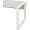 Bureau Home Office TEMPIO, rectangulaire, piètement traineau, L 1500 x P 800 x H 740 mm, avec support guide-câbles, béton/blanc