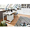 Bureau Home Office TEMPIO, rectangulaire, piètement traineau, L 1500 x P 800 x H 740 mm, avec support guide-câbles, chêne Hickory/anthracite 