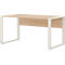 Bureau Home Office TEMPIO, rectangulaire, piètement traineau, L 1500 x P 800 x H 740 mm, chêne Sonoma/blanc
