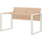 Bureau Home Office TEMPIO, rectangulaire, piètement traineau, L 1500 x P 800 x H 740 mm, chêne Sonoma/blanc