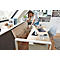 Bureau Home Office TEMPIO, rectangulaire, piètement traineau, L 1500 x P 800 x H 740 mm, chêne Sonoma/blanc