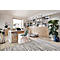 Bureau Home Office TEMPIO, rectangulaire, piètement traineau, L 1500 x P 800 x H 740 mm, chêne Sonoma/blanc
