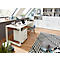 Bureau Home Office TEMPIO, rectangulaire, piètement traineau, L 1500 x P 800 x H 740 mm, chêne Sonoma/blanc