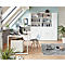 Bureau Home Office TEMPIO, rectangulaire, piètement traineau, L 1500 x P 800 x H 740 mm, chêne Sonoma/blanc