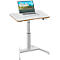 Bureau LEITZ Ergo, rectangle, réglage électrique de la hauteur, pied en T, fonction mémoire, prises USB, support de câbles, L 800 x P 600 x H 650-1300 mm, blanc/blanc