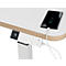 Bureau LEITZ Ergo, rectangle, réglage électrique de la hauteur, pied en T, fonction mémoire, prises USB, support de câbles, L 800 x P 600 x H 650-1300 mm, blanc/blanc