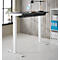 Bureau met bamboe accessoirelade & kabelgoot van gerecycled vilt, elektrisch in hoogte verstelbaar, B 1300 x D 650 x H 605-1265 mm, grafiet/wit