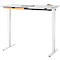 Bureau met bamboe accessoirelade & kabelgoot van gerecycled vilt, elektrisch in hoogte verstelbaar, B 1300 x D 650 x H 605-1265 mm, lichtgrijs/wit