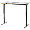 Bureau met bamboe accessoirelade & kabelgoot van gerecycled vilt, elektrisch in hoogte verstelbaar, B 1300 x D 650 x H 605-1265 mm, lichtgrijs/zwart