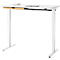 Bureau met bamboe accessoirelade & kabelgoot van gerecycled vilt, elektrisch in hoogte verstelbaar, B 1300 x D 650 x H 605-1265 mm, wit/wit