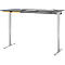Bureau met bamboe accessoirelade & kabelgoot van gerecycled vilt, elektrisch in hoogte verstelbaar, B 1600 x D 800 x H 605-1265 mm, grafiet/zilver