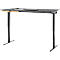 Bureau met bamboe accessoirelade & kabelgoot van gerecycled vilt, elektrisch in hoogte verstelbaar, B 1600 x D 800 x H 605-1265 mm, grafiet/zwart