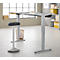 Bureau met bamboe accessoirelade & kabelgoot van gerecycled vilt, elektrisch in hoogte verstelbaar, B 1600 x D 800 x H 605-1265 mm, lichtgrijs/zilver