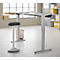 Bureau met bamboe accessoirelade & kabelgoot van gerecycled vilt, elektrisch in hoogte verstelbaar, B 1600 x D 800 x H 605-1265 mm, lichtgrijs/zilver