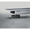 Bureau met bamboe accessoirelade & kabelgoot van gerecycled vilt, elektrisch in hoogte verstelbaar, B 1600 x D 800 x H 605-1265 mm, wit/zilver