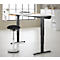 Bureau met bamboe accessoirelade & kabelgoot van gerecycled vilt, elektrisch in hoogte verstelbaar, B 1600 x D 800 x H 605-1265 mm, wit/zwart